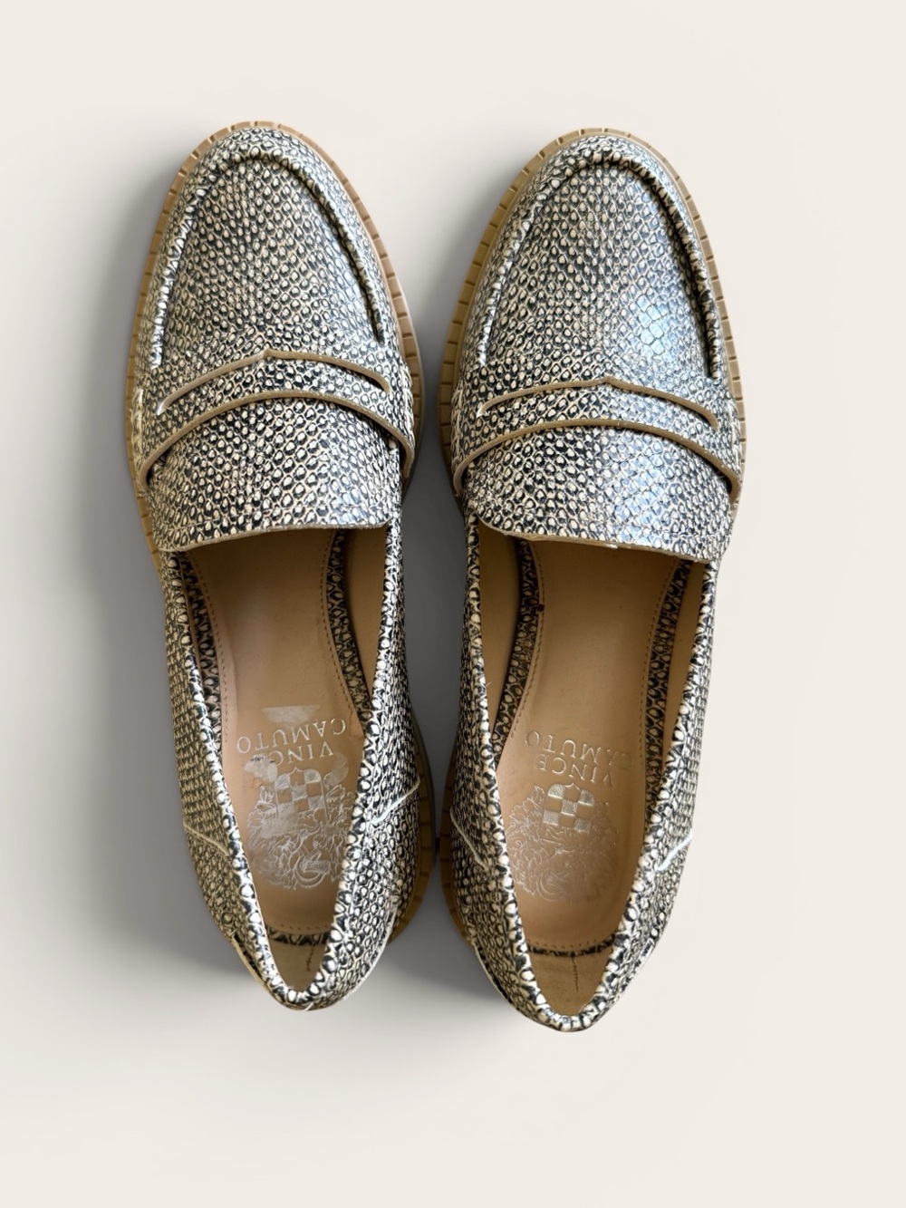 Vince Camuto Leopard-Print Slip-On Loafers in Beige and Black - Picture 3 of 6